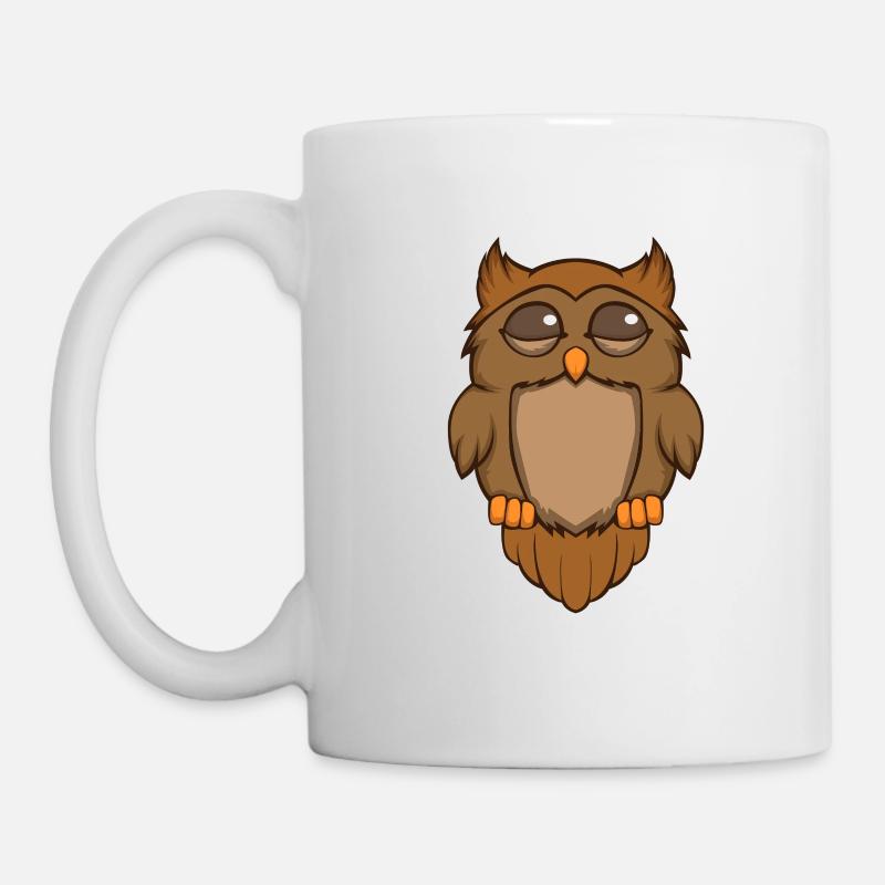 Süße Eule - Schlafende Eule - Eulen - Tasse - Weiß