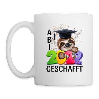 Abi 2022 Abitur 2022 geschafft Faultier - Tasse - Weiß - Links