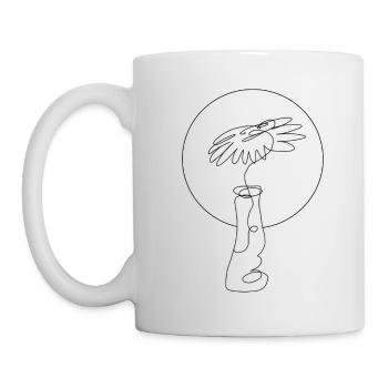 Flower Minimal Sketch - Tasse - Weiß - Links