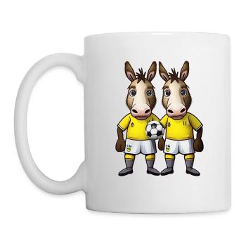 Âne jouant au football Âne Ball Sports - Mug blanc - blanc - Gauche