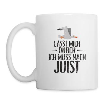 Lasst mich durch ich muss nach Juist Möwe - Tasse - Weiß - Links