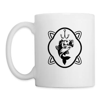 Angler - Fisherman - Sportfischer - Barsch - Tasse - Weiß - Links