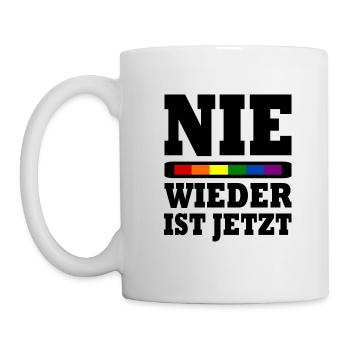 Nie wieder ist jetzt - Tasse - Weiß - Links