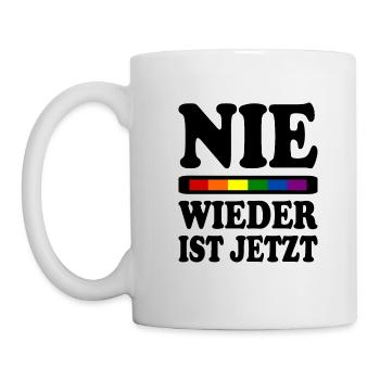 Nie wieder ist jetzt - Tasse - Weiß - Links