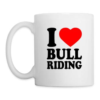 I love bull riding - Tasse - Weiß - Links