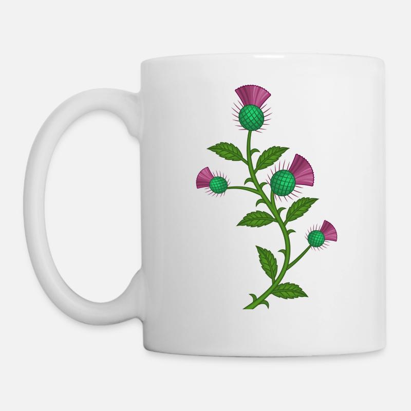 scotland thistle flower - Tasse - Weiß