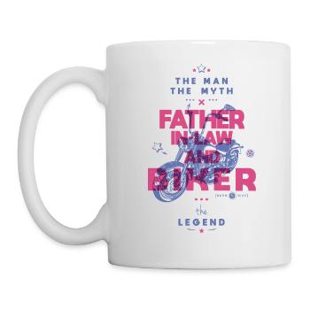 Schwiegervater und Biker der Mythos die Legende - Tasse - Weiß - Links