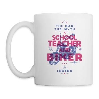 Schullehrer und Biker der Mythos die Legende - Tasse - Weiß - Links