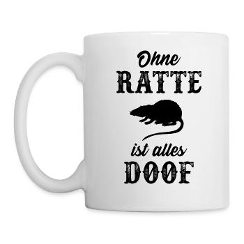 Ratte lustig Nagetier Ratten Rattenliebhaber - Tasse - Weiß - Links