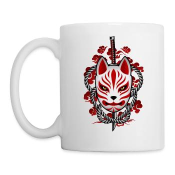 Japan Kitsune - Forest Demon Mask - Mug - white - Left