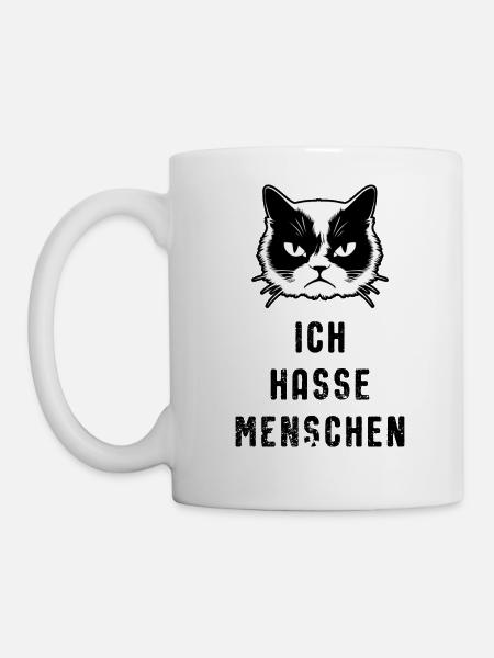 Ich Hasse Menschen - dunkel - Tasse - Weiß