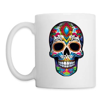 Dia de los Muertos Totenschädel - Tasse - Weiß - Links