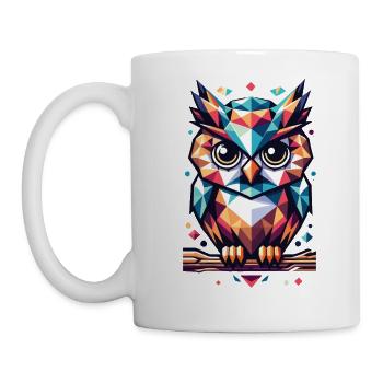 Polygon Eule geometrisch - Tasse - Weiß - Links