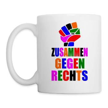Zusammen gegen rechts - Tasse - Weiß - Links