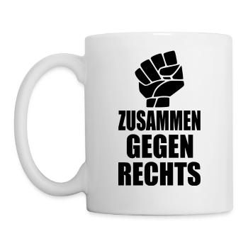 Zusammen gegen rechts - Tasse - Weiß - Links