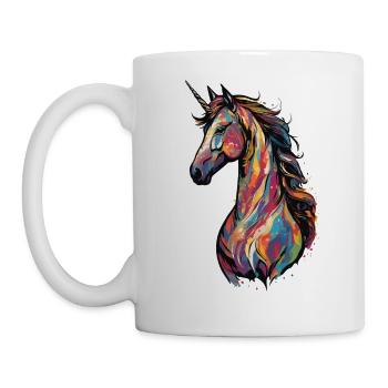 Licorne colorée, mystique-magique, majestueuse - Mug blanc - blanc - Gauche