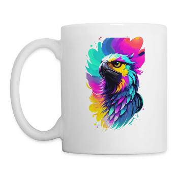 Bunter Adler im Splash Art Stil - Tasse - Weiß - Links