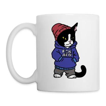 Kater - Tasse - Weiß - Links