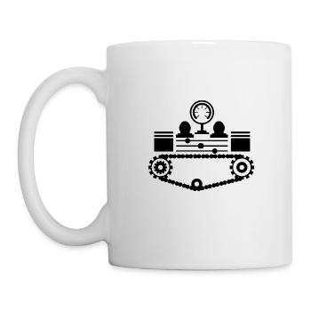 Véhicule de construction - Camion Rouleau compresseur - Mug blanc - blanc - Gauche