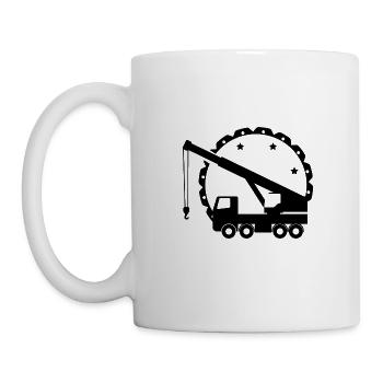 Construction Vehicle - Truck Construction Site Crane - Mug - white - Left