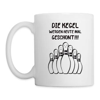 lustiges Shirt für Kegler - Kegeln - Bowling - Tasse - Weiß - Links