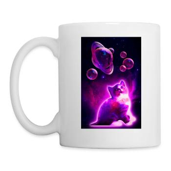Cagnotte à bulles spatiales - Mug blanc - blanc - Gauche