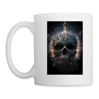 Skull And Bones Baptised In Flames II - Mug - white - Left