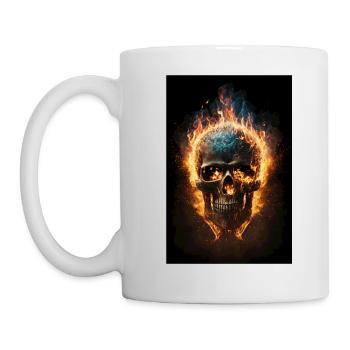 Skull And Bones Baptised In Flames III - Mug - white - Left