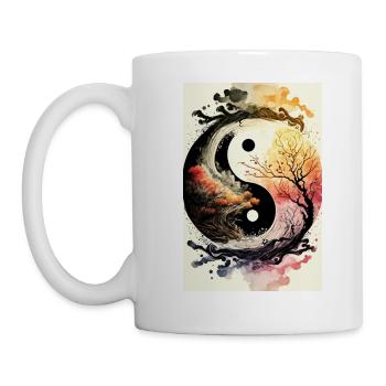 Yin Yang Seasons Watercolor - Mug - white - Left