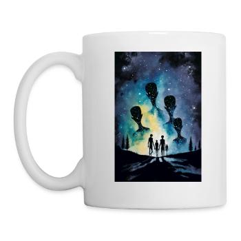 Aliens On The Rise In Watercolor - Mug - white - Left