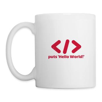 hello world programmieren ruby - Tasse - Weiß - Links