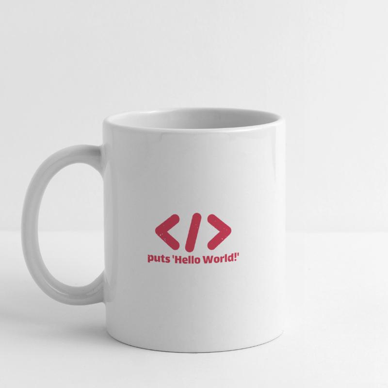 hello world programmer ruby Mug blanc