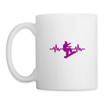Heartbeat Snowboard - Sports d’hiver Piste de neige - Mug blanc - blanc - Gauche
