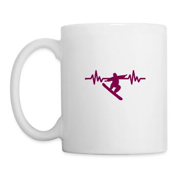 Heartbeat Snowboard - Sports d’hiver Piste de neige - Mug blanc - blanc - Gauche