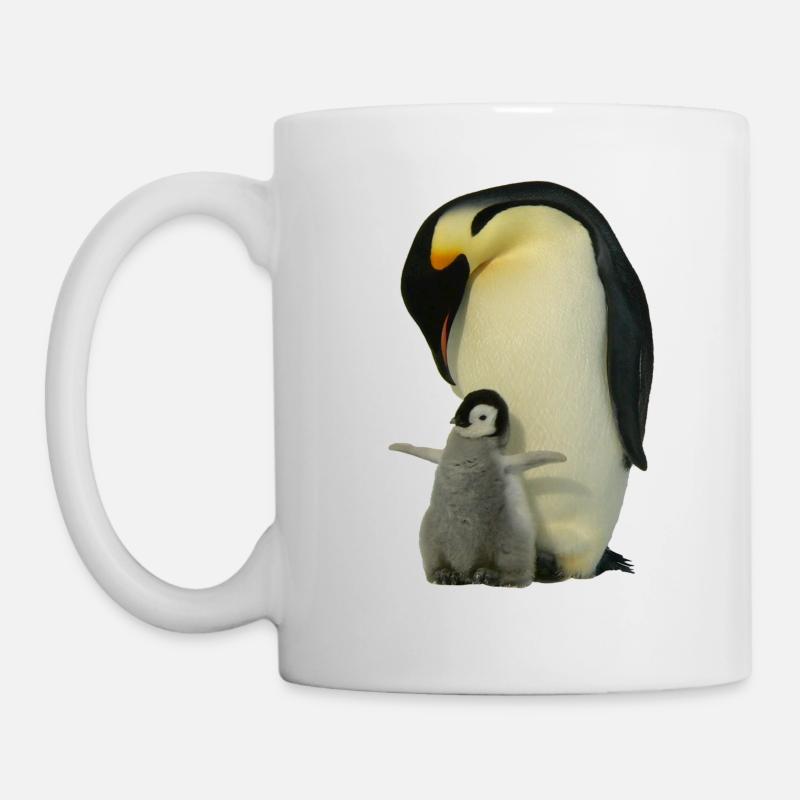 Pingouin avec bébé - Mug blanc - blanc