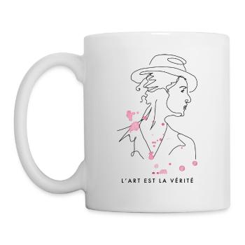 Die Kunst ist Wahrheit - Tasse - Weiß - Links
