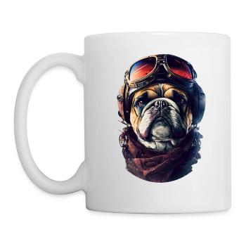 Pilote de Bulldog Vintage anglais - Mug blanc - blanc - Gauche