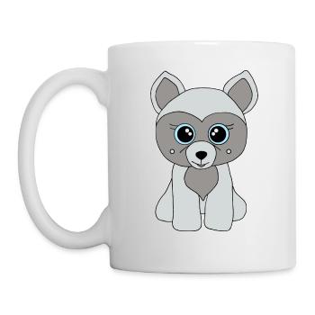 Süßer grauer Hund - Tasse - Weiß - Links