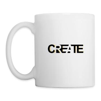 CREATE, modernes, kreatives Credo - Tasse - Weiß - Links