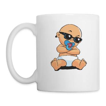 CD - Baby Gangsta mit Sonnenbrille und Schnuller - - Tasse - Weiß - Links