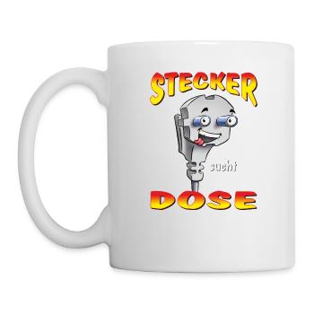 FD - Stecker sucht Dose - Elektriker Sex Fun - Tasse - Weiß - Links