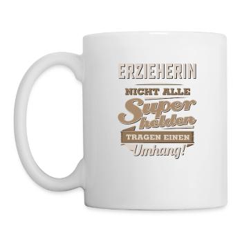 Superhelden in Sepia - Erzieherin - RAHMENLOS - Tasse - Weiß - Links