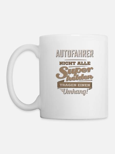 Superhelden in Sepia - Autofahrer - RAHMENLOS - Tasse - Weiß