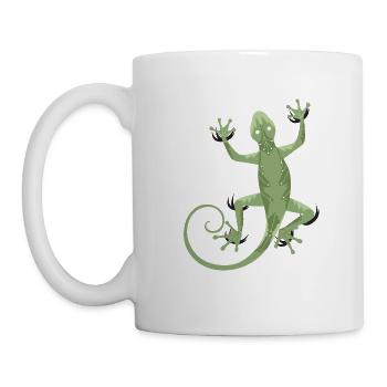 3D Gecko - Tasse - Weiß - Links
