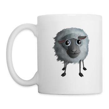 Cute sheep - Smiling - Mug - white - Left