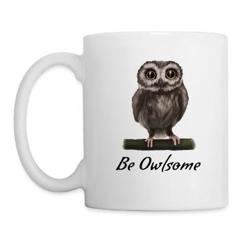 Eagle owl - besome (awesome) - Mug - white - Left