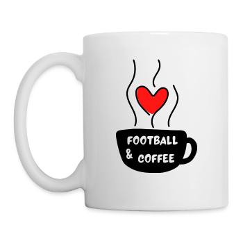 Fußball & Kaffee - Tasse - Weiß - Links