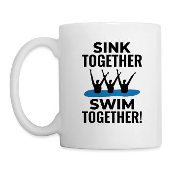 Sinken Schwimmen Gemeinsam Schwimmen Synchronschwimmen Team Schwimmen - Tasse - Weiß - Links
