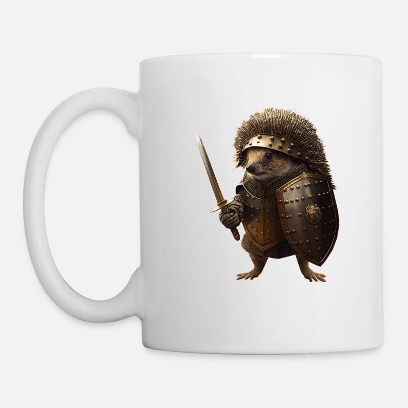 Hérissons du monde, protégez-vous avec une armure - Mug blanc - blanc