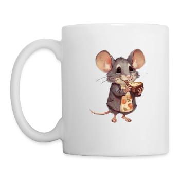 Happy mouse with chocolate chip cookies - Mug - white - Left